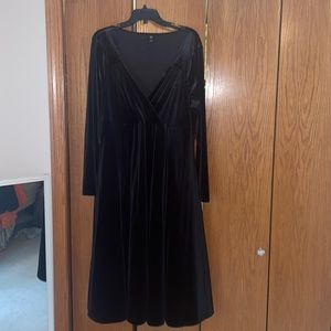 Figure flattering plus size suede dress